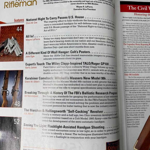 American Rifleman NRA Magazine Febuary 2012 u Vol 160 No 2 National Rifle Associ - Picture 6 of 10